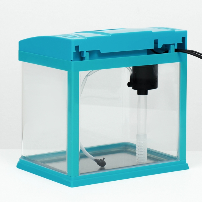 Аквариум SeaStar HX-240F в комплекте: LED-лампа, фильтр, 10 л, голубой Аквариум SeaStar HX-240F в комплекте: LED-лампа, фильтр, 10 л, голубой