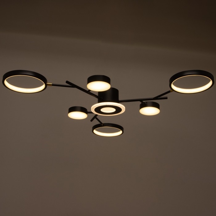 Люстра с ПДУ 2300/7BK LED 150Вт 3000-6000К черный 75х75х9 см BayerLux