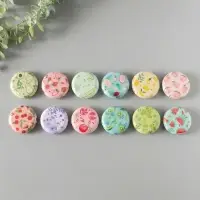 Шкатулка металл круглая "Фрукты и овощи" набор 12 шт 6,8х6,8х1,7 см