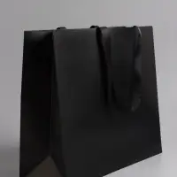 Пакет подарочный ламинированный горизонтальный &laquo;Черный&raquo;, 40&times;32&times;13 см