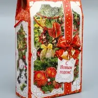 Коробка подарочная новогодняя «Яркий праздник» 22.5×34×10 см
