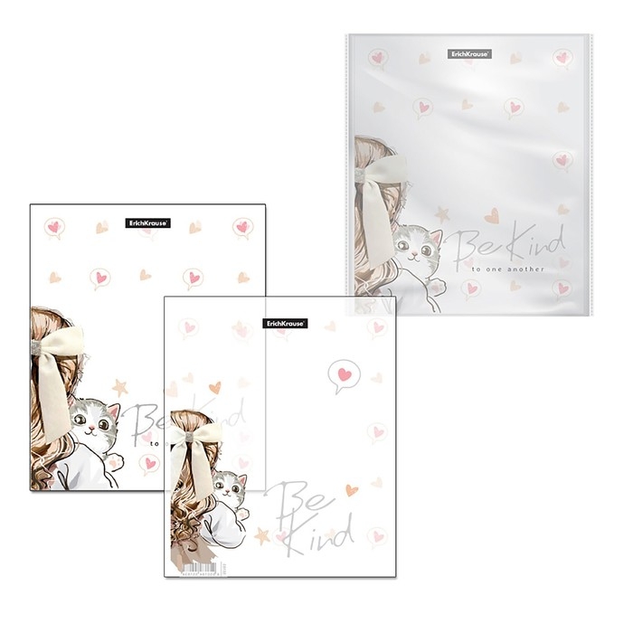 Набор обложек ПП 12 шт, 212 х 347 мм, 80 мкм, ErichKrause Набор обложек ПП 12 шт, 212 х 347 мм, 80 мкм, ErichKrause "Lovely Friends", для тетрадей и дневников, фиксированная, МИКС с рисунком