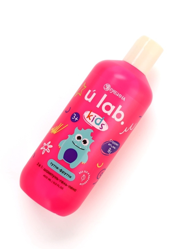 Детский шампунь-гель-пена 3в1 «Монстрики», 400 мл, аромат тутти-фрутти, ULAB