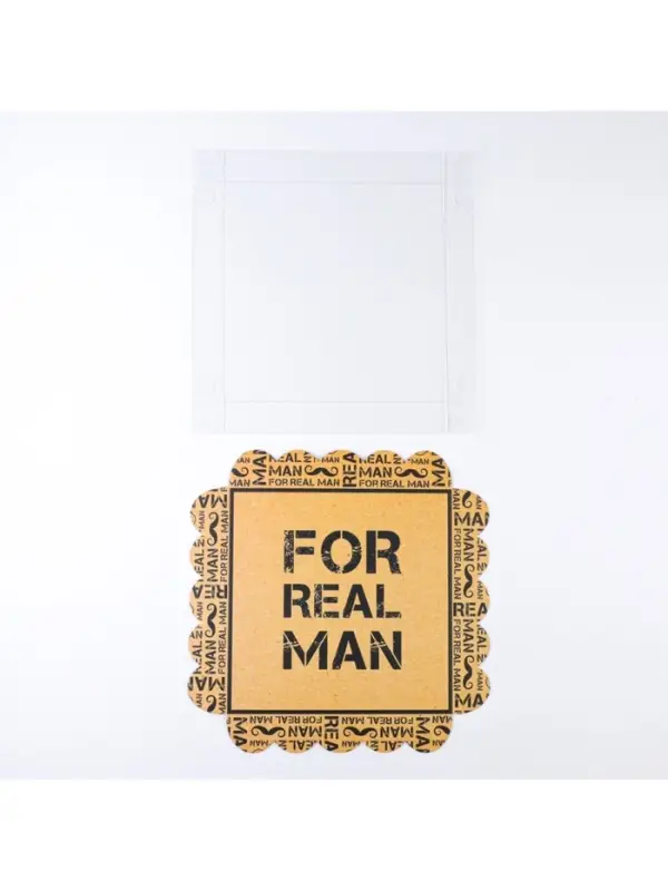 Коробка для печенья, кондитерская упаковка с пластиковой крышкой, &laquo;Для настоящего мужчины&raquo;, 18&times;18&times;3 см