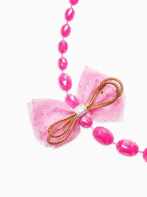 Бусы детские Выбражулька «Бант», граненые бусины, 40 см, цвет розовый Бусы детские Выбражулька «Бант», граненые бусины, 40 см, цвет розовый