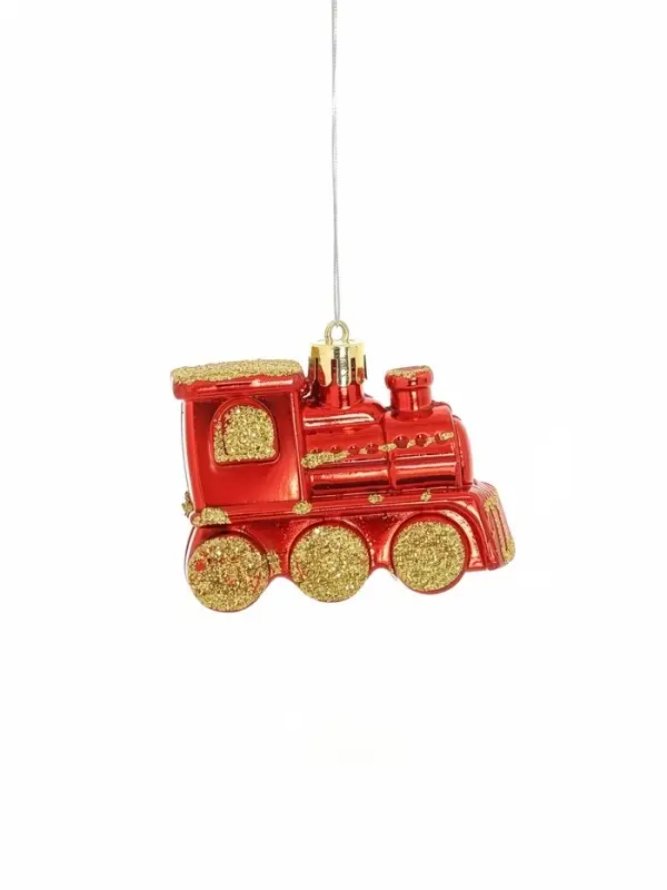 Ёлочные игрушки 4 шт. &laquo;Паровозик&raquo;, 6.5&times;4.5 см, красно-золотой