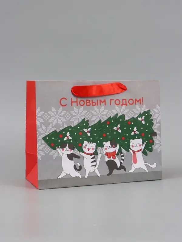 Пакеты подарочные новогодние &laquo;Чудесного Года&raquo;, набор 3 шт., 12&times;15&times;5.5 см, 23&times;18&times;10 см, 23&times;27&times;11.5 см