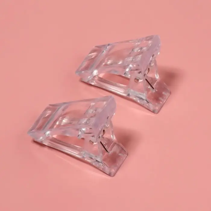 Зажимы для наращивания ногтей, 2 шт., прозрачные