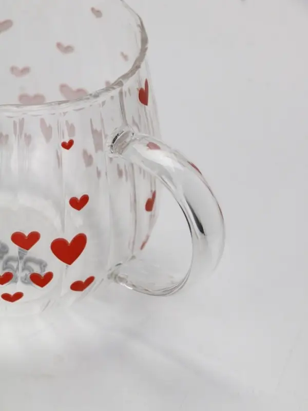 Кружка стеклянная «Сердечки», 350 мл