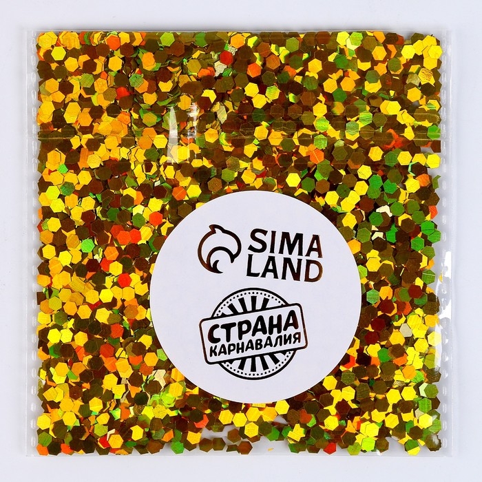 Наполнитель для шара «Конфетти шестиугольник», 3 мм, 10 г, цвет золотой Наполнитель для шара «Конфетти шестиугольник», 3 мм, 10 г, цвет золотой