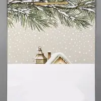 Пакет подарочный новогодний ламинированный, &laquo;Новогодний домик&raquo;, 26&times;12&times;32 см