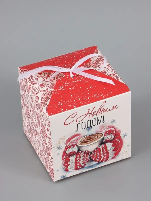 Коробка складная, подарочная новогодняя &laquo;С Новым годом&raquo; 12&times;12&times;12 см