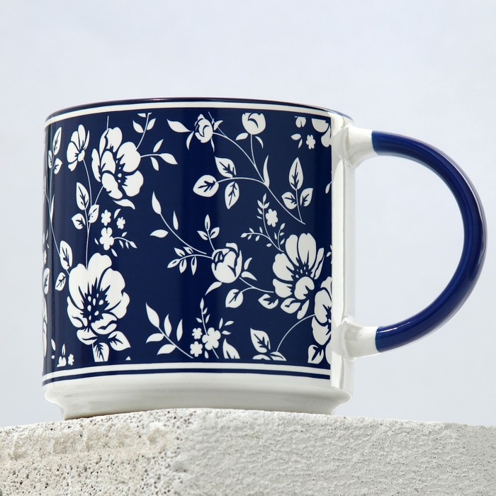 Кружка керамическая Royal Garden, 350 мл, цвет синий Кружка керамическая Royal Garden, 350 мл, цвет синий