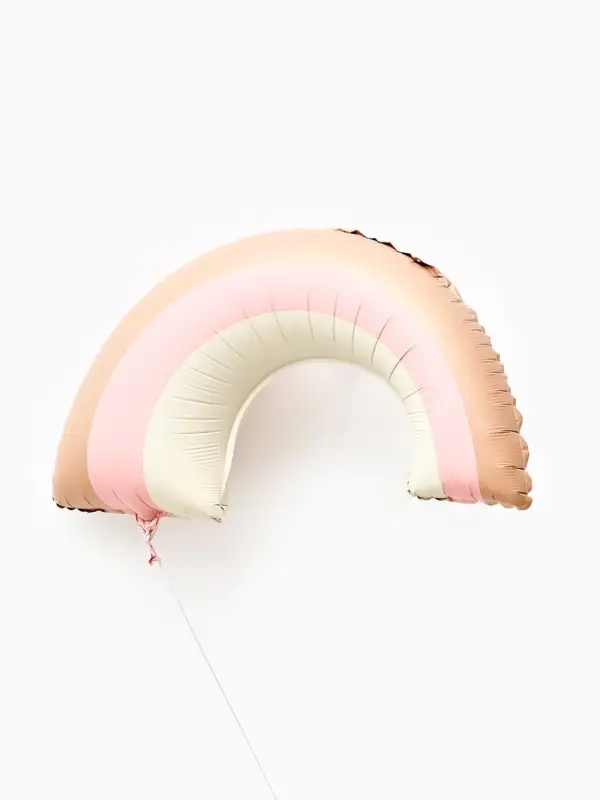 Воздушный шар фольгированный 32" "Радуга"  розовый сатин