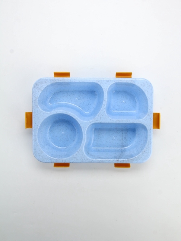 Ланч - бокс с 4 секциями «Наслаждаюсь», 23 х 17 х 5,5 см, голубой