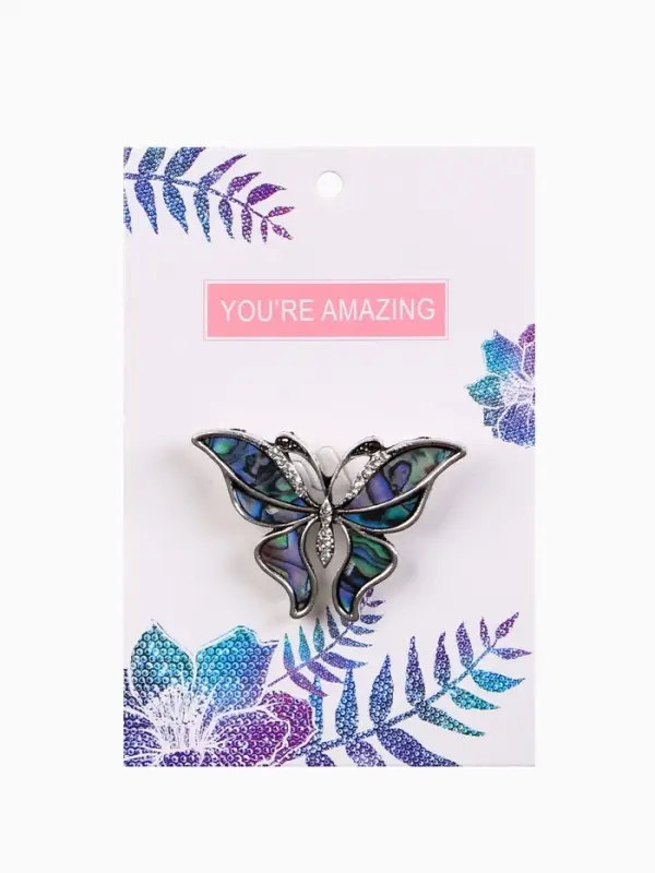 Брошь &laquo;Галиотис&raquo;, бабочка летящая, в серебре