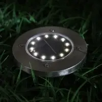 Садовый светильник, уличный, на солнечной батарее, 12 LED, свечение тёплое белое