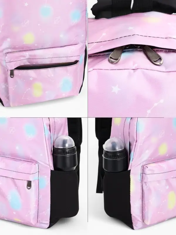 Рюкзак школьный &laquo;Сердечки&raquo;, для девочки, 30&times;13&times;42 см, сиреневый