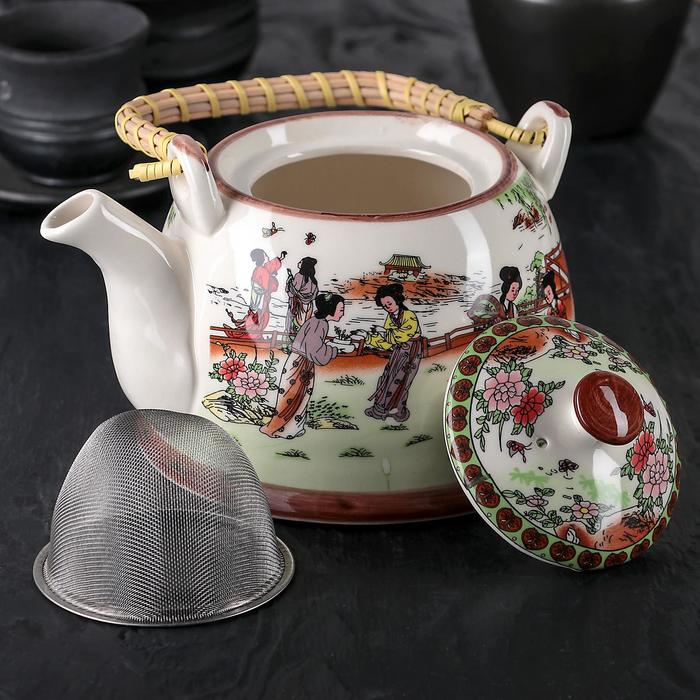 Чайник керамический заварочный с металлическим ситом «Парк», 900 мл Чайник керамический заварочный с металлическим ситом «Парк», 900 мл