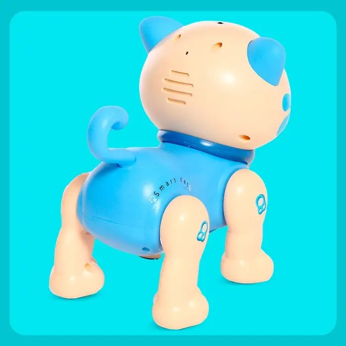 Робот кот &laquo;Пультовод&raquo; ZHORYA, на пульте управления, интерактивный: сенсорный, звук, свет, на батарейках, на русском языке, синий