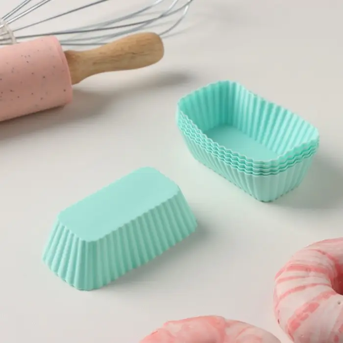 Набор форм для выпечки Доляна «Риб.Прямоугольник», силикон, 6 шт, 8×4,5×2,5 см , цвет мятный Набор форм для выпечки Доляна «Риб.Прямоугольник», силикон, 6 шт, 8×4,5×2,5 см , цвет мятный