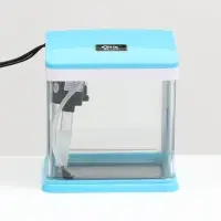 Аквариум SeaStar HX-180F, 3.5 л, в комплекте: LED-лампа, фильтр, синий