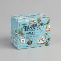 Гирлянда &laquo;Нить&raquo; 5 м с насадками &laquo;Шарики белые&raquo;, IP20, тёмная нить, 20 LED, свечение мульти (RG/RB), мигание, 220 В