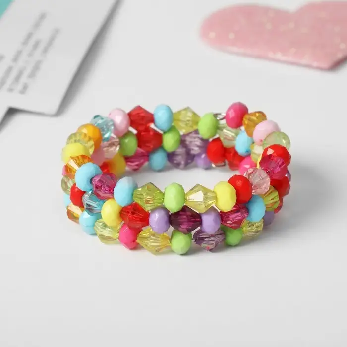 Браслет-пружинка детский «Выбражулька» льдинки, три ряда, d=5 см. цветной Браслет-пружинка детский «Выбражулька» льдинки, три ряда, d=5 см. цветной