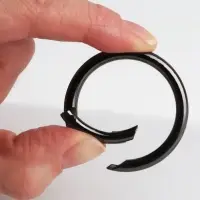 Кольцо-карабин, d=32/40 мм, толщина - 4 мм, 5 шт., цвет чёрный никель