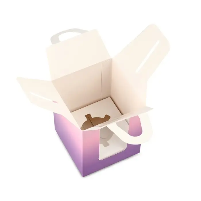 Коробка для капкейков, кондитерская упаковка, 1 ячейка «Розовый градиент», 9 х 9 х 11 см