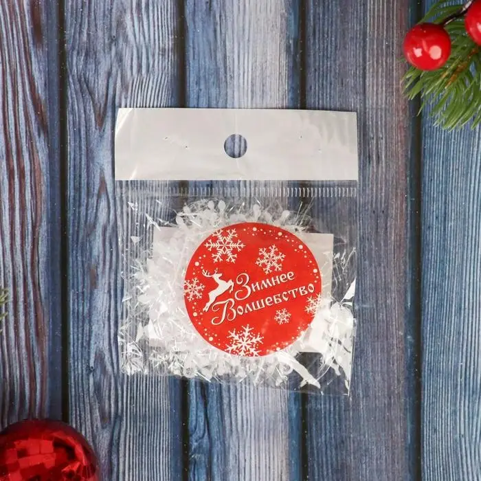 Ёлочные игрушки 6 шт. «Зимнее волшебство. Снежинка - пушинка» пластик, d-6 см, белый Ёлочные игрушки 6 шт. «Зимнее волшебство. Снежинка - пушинка» пластик, d-6 см, белый