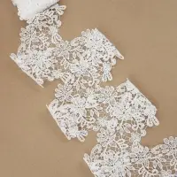 Кружево гипюровое, 85 мм, 6.8&plusmn;0.5 м, цвет белый