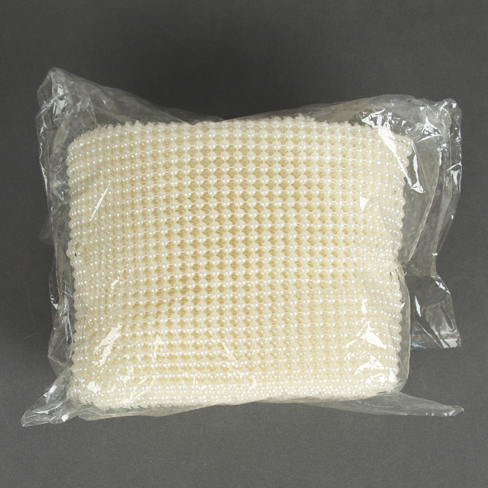 Тесьма под жемчуг, пластик, 12 см, в рулоне 9 метров, молочный оттенок Тесьма под жемчуг, пластик, 12 см, в рулоне 9 метров, молочный оттенок