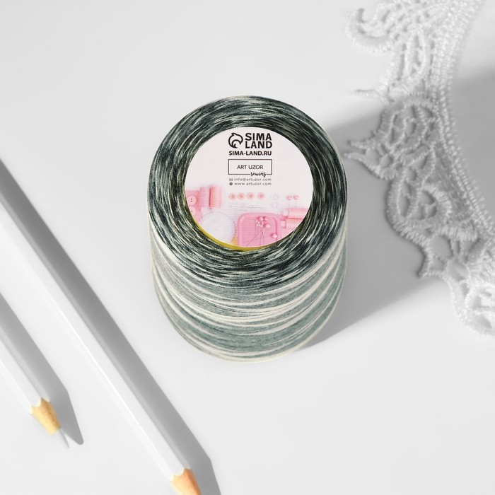 Нитки мультиколор 40/2, 3000 ярд, цвет чёрно-белый Нитки мультиколор 40/2, 3000 ярд, цвет чёрно-белый