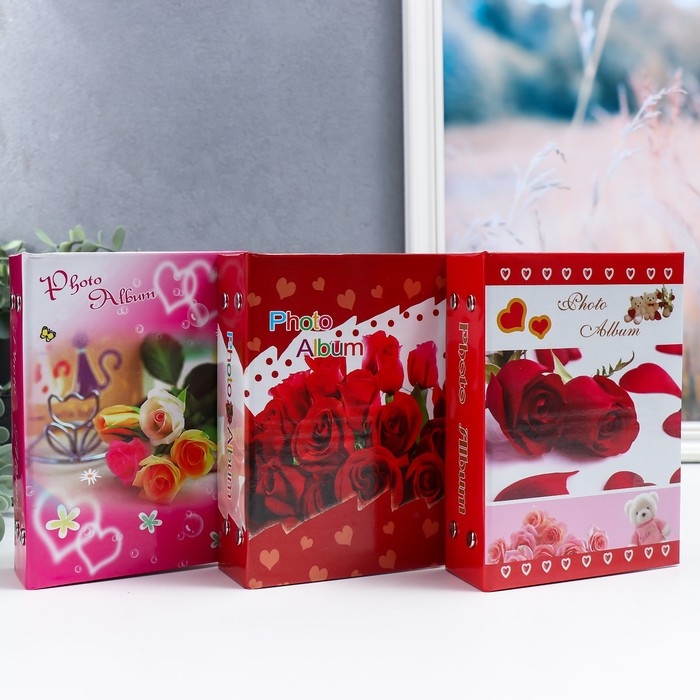 Фотоальбом на 96 фото 10х15 см Фотоальбом на 96 фото 10х15 см "Цветочное сердце" МИКС 16,5х12,5х4,5 см