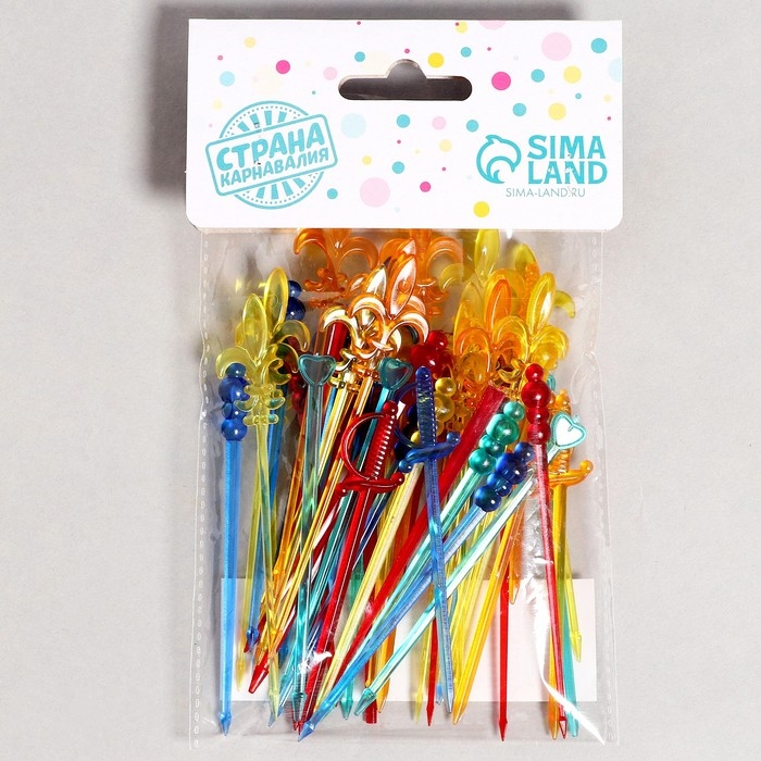 Шпажки для канапе, вид МИКС, набор 50 шт. Шпажки для канапе, вид МИКС, набор 50 шт.