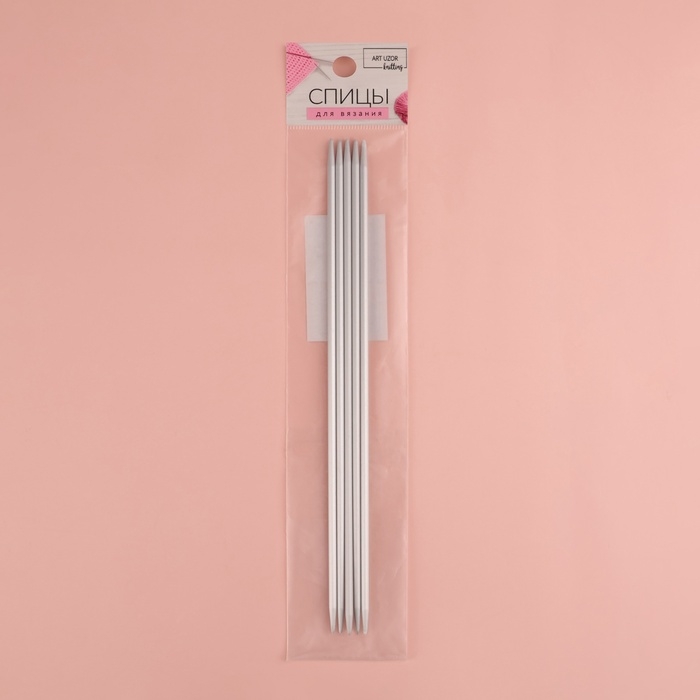 Спицы для вязания, чулочные, с тефлоновым покрытием, d = 3 мм, 20 см, 5 шт Спицы для вязания, чулочные, с тефлоновым покрытием, d = 3 мм, 20 см, 5 шт