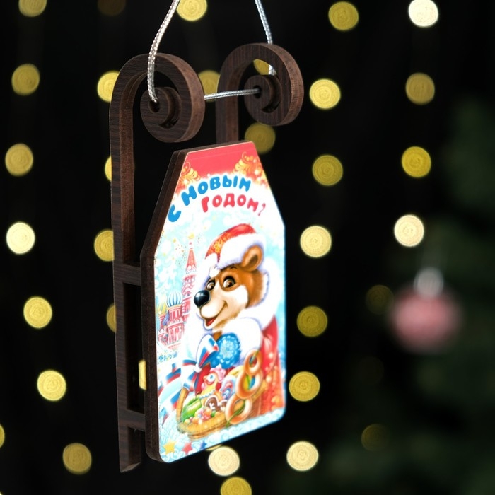 Елочное украшение Елочное украшение "Саночки №2", 12,5 х 6 см