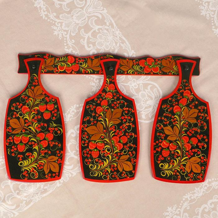 Набор Доски 3 шт и держатель 48×33×1 см хохлома Набор Доски 3 шт и держатель 48×33×1 см хохлома