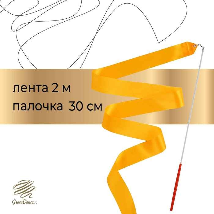 Лента для художественной гимнастики с палочкой Grace Dance, 2 м, цвет оранжевый Лента для художественной гимнастики с палочкой Grace Dance, 2 м, цвет оранжевый