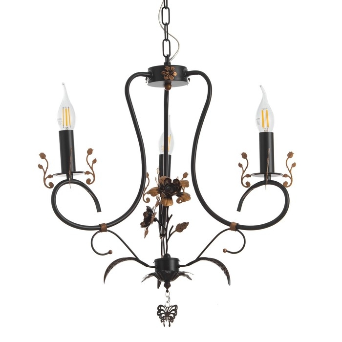 Люстра Люстра "Сандра" 3xE14 40Вт черно-золотой 51х51х52-110 см BayerLux