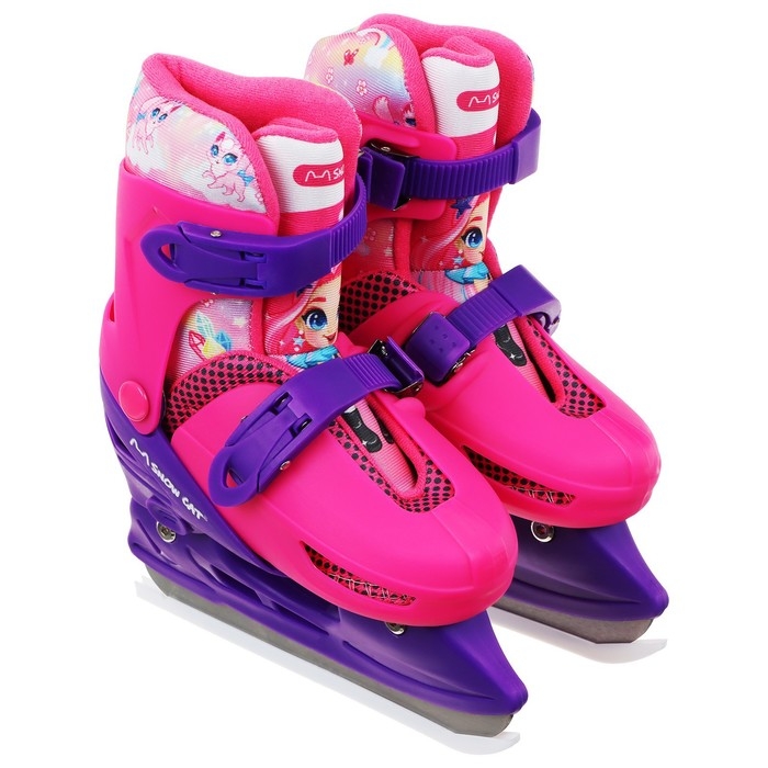 Набор: коньки детские раздвижные Snow Cat, с роликовой платформой, защита, р. 26-29 Набор: коньки детские раздвижные Snow Cat, с роликовой платформой, защита, р. 26-29