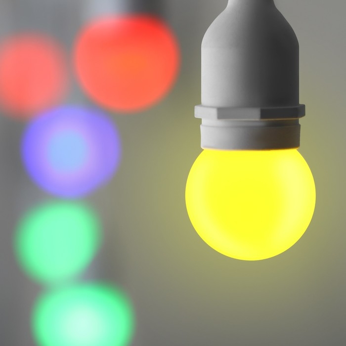 Лампа светодиодная Luazon Lighting, G45, Е27, 1.5 Вт, для белт-лайта, мульти, наб 20 шт Лампа светодиодная Luazon Lighting, G45, Е27, 1.5 Вт, для белт-лайта, мульти, наб 20 шт