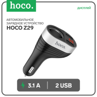 Автомобильное зарядное устройство Hoco Z29, 2хUSB, 3.1 А, LED дисплей, черный