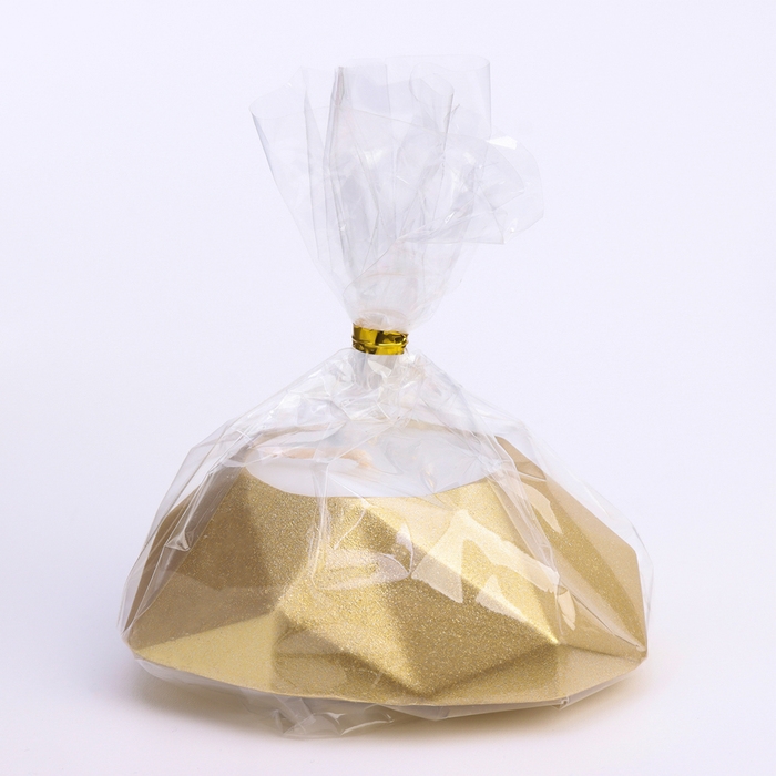 Свеча  Свеча "Сердце. Мрамор" в подсвечнике из гипса с гранями, 8х7,5х2,5см,золото