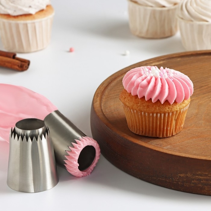 Насадка кондитерская «Безе», d=4,2 см, выход 2,7 см, нержавеющая сталь Насадка кондитерская «Безе», d=4,2 см, выход 2,7 см, нержавеющая сталь