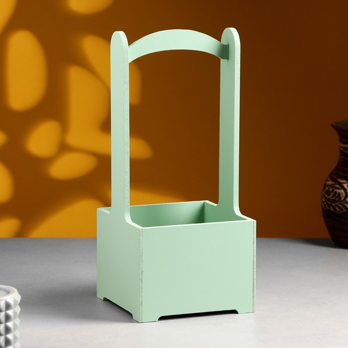 Кашпо - ящик деревянный 13,5х13,5х30 см Оливковый Кашпо - ящик деревянный 13,5х13,5х30 см Оливковый