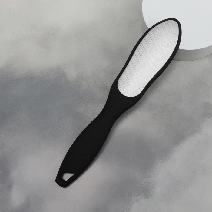 Пилка для ног, лазерная, двусторонняя, прорезиненная ручка, 23 см, цвет чёрный Пилка для ног, лазерная, двусторонняя, прорезиненная ручка, 23 см, цвет чёрный