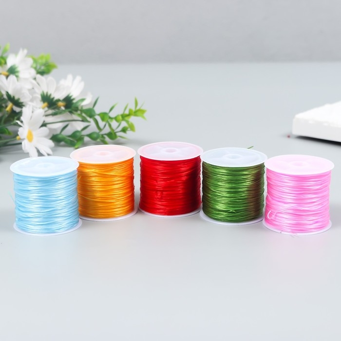 Нить-резинка без оплетки для бисера 30 м, МИКС Нить-резинка без оплетки для бисера 30 м, МИКС