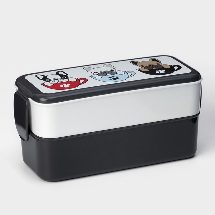 Контейнер для обеда «Бульдоги», 2 отделения, 500+500 мл Контейнер для обеда «Бульдоги», 2 отделения, 500+500 мл